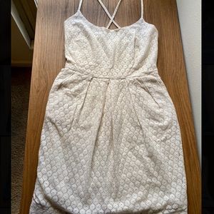 Mango eyelet cross strap dress with pockets